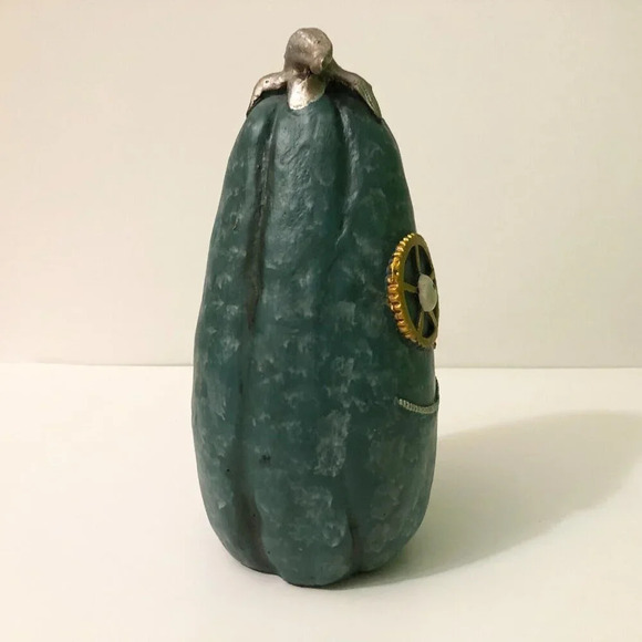 2012 Department 56 Green Steam Punk Pumpkin 10 inch Tall Dept 56 Halloween Decor - Picture 7 of 16